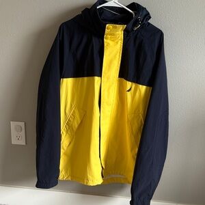 Nautica Men's Two-Tone Yellow and Black Raincoat